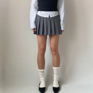 Ribbon Balletcore Pintuck Pleated A-Line Skirt