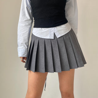 Ribbon Balletcore Pintuck Pleated A-Line Skirt
