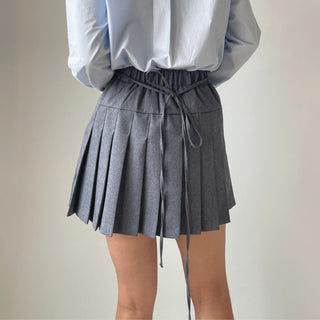 Ribbon Balletcore Pintuck Pleated A-Line Skirt