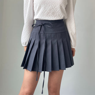 Ribbon Balletcore Pintuck Pleated A-Line Skirt