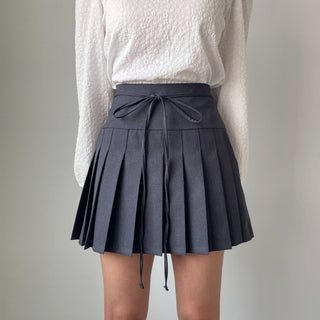 Ribbon Balletcore Pintuck Pleated A-Line Skirt