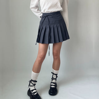 Ribbon Balletcore Pintuck Pleated A-Line Skirt