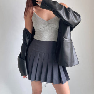 Ribbon Balletcore Pintuck Pleated A-Line Skirt