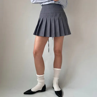 Ribbon Balletcore Pintuck Pleated A-Line Skirt