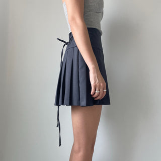 Ribbon Balletcore Pintuck Pleated A-Line Skirt