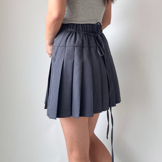 Ribbon Balletcore Pintuck Pleated A-Line Skirt