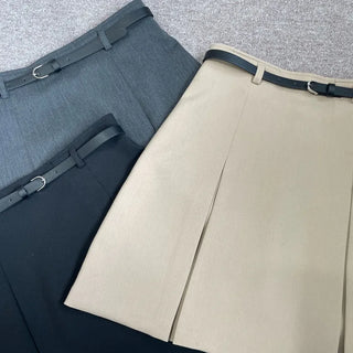 High-Quality Length Pintuck Midi Skirt