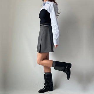 High-Quality Length Pintuck Midi Skirt