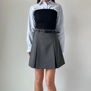 High-Quality Length Pintuck Midi Skirt
