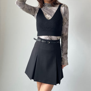 High-Quality Length Pintuck Midi Skirt