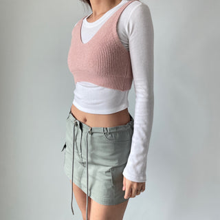 Spring Stretchy Crop Knit Bustier