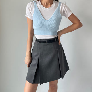 Spring Stretchy Crop Knit Bustier