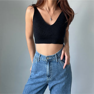Spring Stretchy Crop Knit Bustier