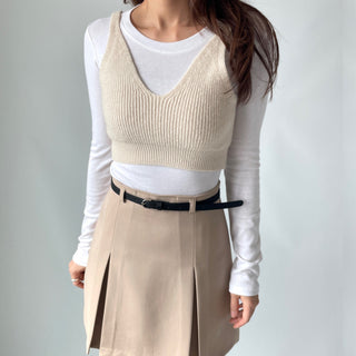 Spring Stretchy Crop Knit Bustier