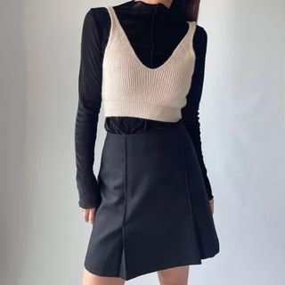 Spring Stretchy Crop Knit Bustier