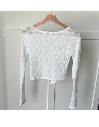 Lace see-through long-sleeve layered tee