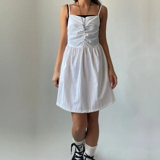 Bustier Anorak Sleeveless Mini Dress with Pocket