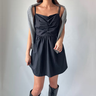 Bustier Anorak Sleeveless Mini Dress with Pocket