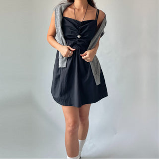 Bustier Anorak Sleeveless Mini Dress with Pocket