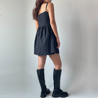 Bustier Anorak Sleeveless Mini Dress with Pocket