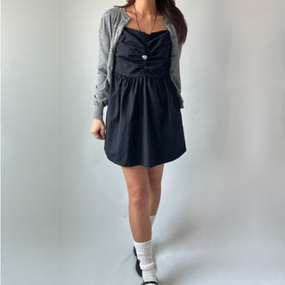 Bustier Anorak Sleeveless Mini Dress with Pocket