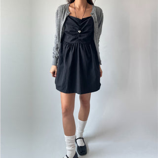 Bustier Anorak Sleeveless Mini Dress with Pocket