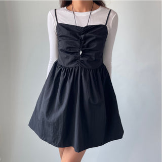 Bustier Anorak Sleeveless Mini Dress with Pocket