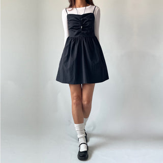 Bustier Anorak Sleeveless Mini Dress with Pocket