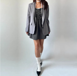 Bustier Anorak Sleeveless Mini Dress with Pocket