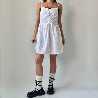 Bustier Anorak Sleeveless Mini Dress with Pocket