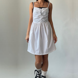 Bustier Anorak Sleeveless Mini Dress with Pocket