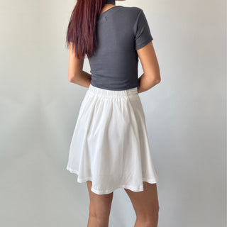 Asymmetrical Tie Scarf Modal Short Sleeve Tee
