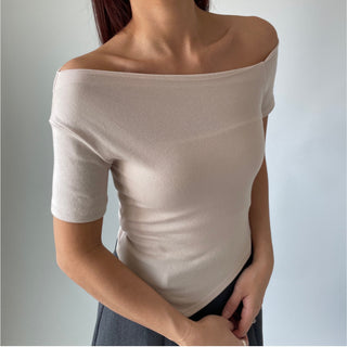 Asymmetrical Tie Scarf Modal Short Sleeve Tee