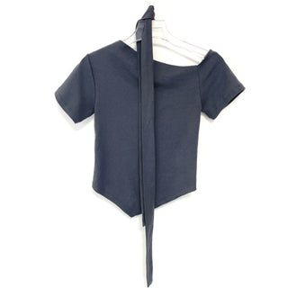 Asymmetrical Tie Scarf Modal Short Sleeve Tee