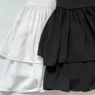 Lace Chiffon Tiered Mini Skirt 🇰🇷