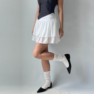Lace Chiffon Tiered Mini Skirt 🇰🇷