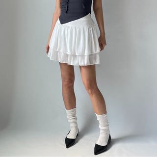 Lace Chiffon Tiered Mini Skirt 🇰🇷