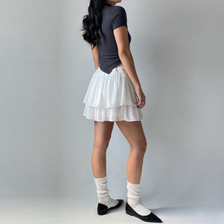 Lace Chiffon Tiered Mini Skirt 🇰🇷