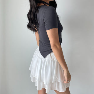 Lace Chiffon Tiered Mini Skirt 🇰🇷