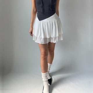 Lace Chiffon Tiered Mini Skirt 🇰🇷