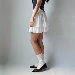 Lace Chiffon Tiered Mini Skirt 🇰🇷
