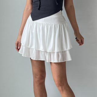 Lace Chiffon Tiered Mini Skirt 🇰🇷