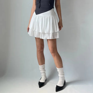Lace Chiffon Tiered Mini Skirt 🇰🇷