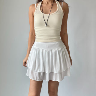 Lace Chiffon Tiered Mini Skirt 🇰🇷