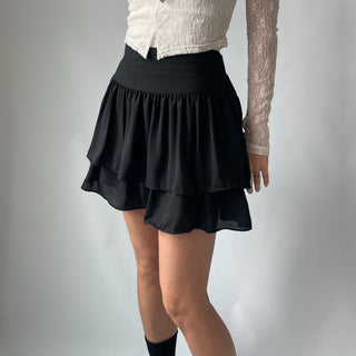 Lace Chiffon Tiered Mini Skirt 🇰🇷