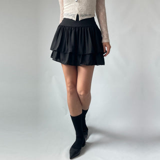Lace Chiffon Tiered Mini Skirt 🇰🇷