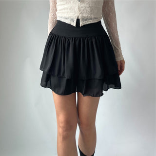 Lace Chiffon Tiered Mini Skirt 🇰🇷