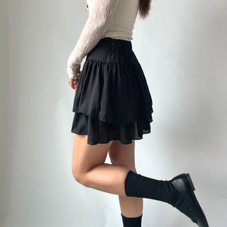 Lace Chiffon Tiered Mini Skirt 🇰🇷