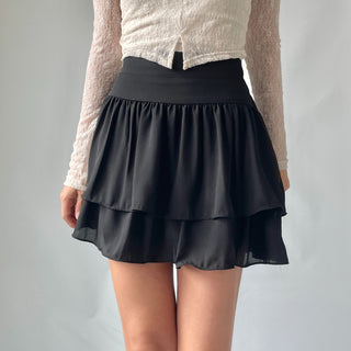 Lace Chiffon Tiered Mini Skirt 🇰🇷