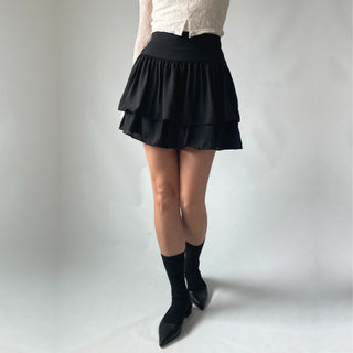 Lace Chiffon Tiered Mini Skirt 🇰🇷